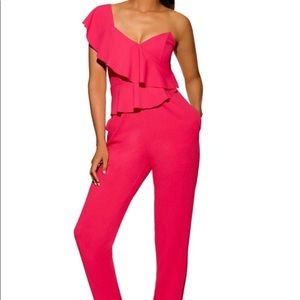 Alexia Admor Ruffle One-Shoulder Jumpsuit